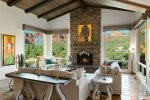 Walls of glass frame Sedona views fireplace non-operational